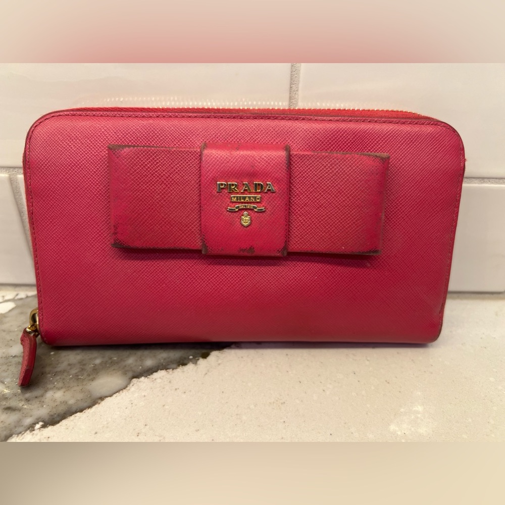PRADA vintage wallet - used condition with paint missing, still functional